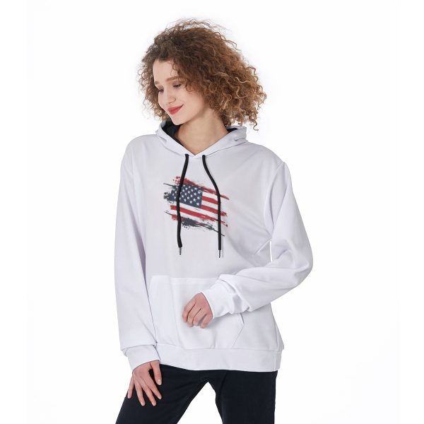 Women's Heavy Fleece Hoodie - Patriotic