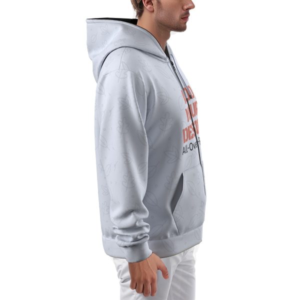 Print Zip Up Hoodie With Pocket - Your Design - Image 3