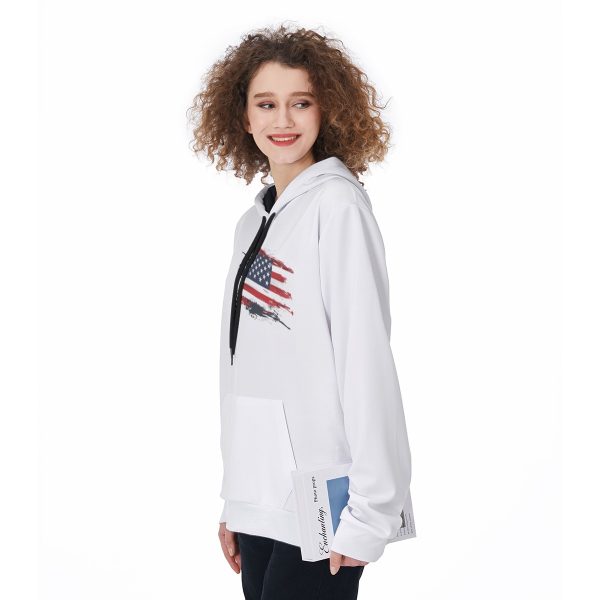 Women's Heavy Fleece Hoodie - Patriotic - Image 3