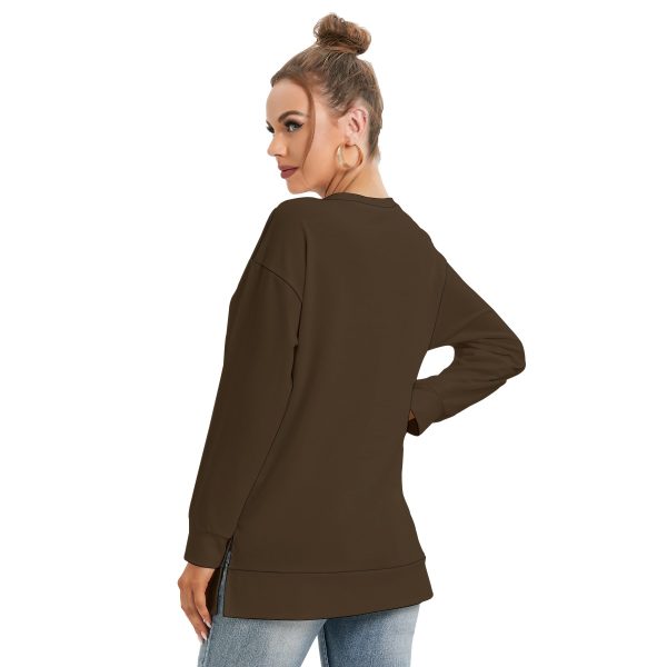 Women's Side Split O-neck Sweatshirt - Free Shipping - Image 3