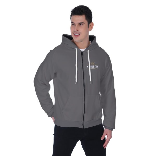 Heavy Fleece Raglan Zip Up Hoodie With Pocket